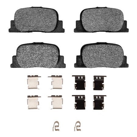 Dynamic Friction Co 5000 Advanced Brake Pads - Ceramic and Hardware Kit, Long Pad Wear, Rear 1551-0835-01